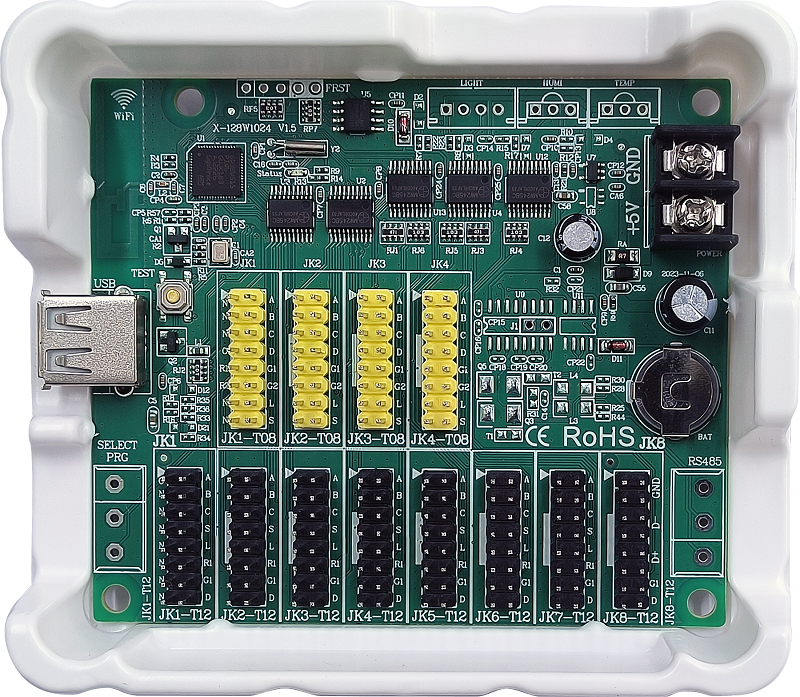 仰邦Wifi控制卡X-128W1024(WiFi+U)基础版，单色双色三基色走字LED显示屏无线Wifi控制器